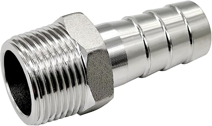 Stainless Steel Hose Barb Fitting 1" Hose Barb to 1" NPT Male Thread Connector - Image 6