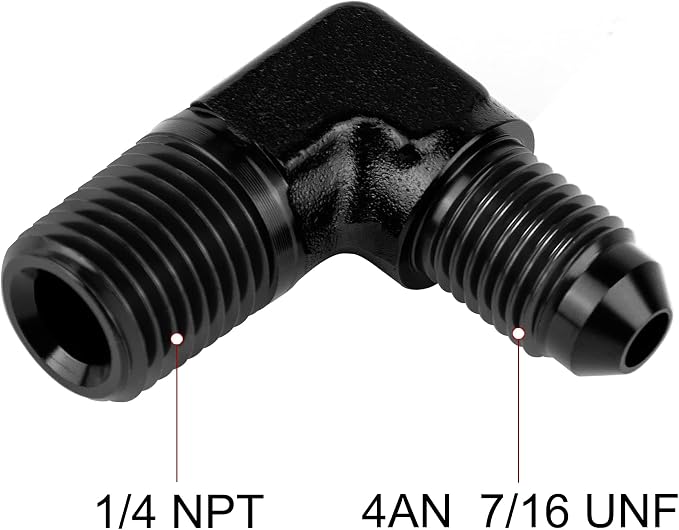 EVIL ENERGY 4AN to 1/4" NPT Male 90 Degree Fitting Adapter Aluminum 2PCS - Image 2