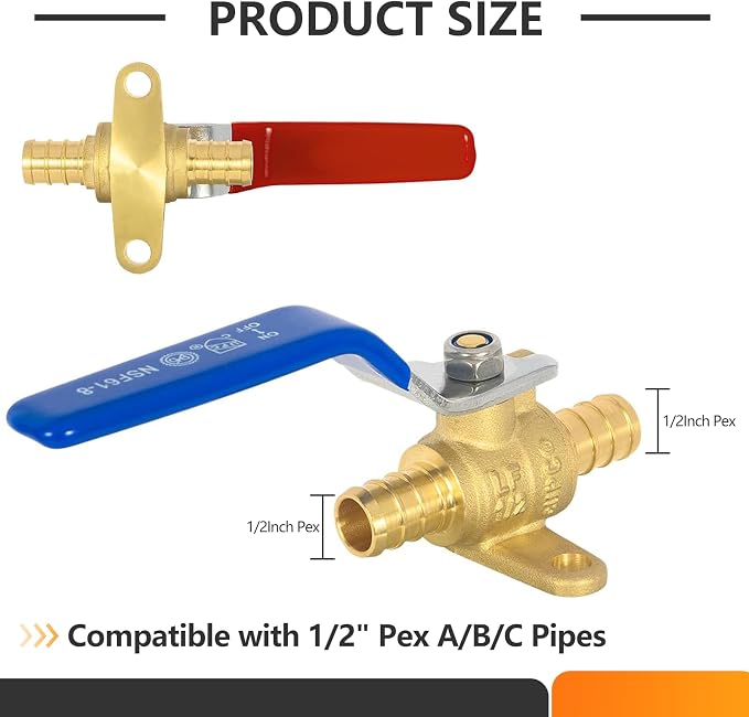 10PC HeSun 1/2 Inch PEX Ball Valves - Image 3