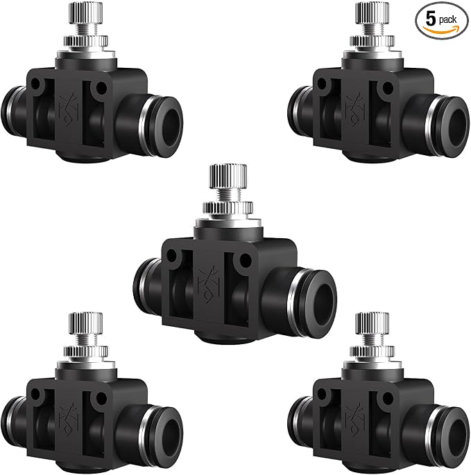 1/4 Push To Connect Valve, Shut Off Air Flow Control Fittings | Pneumatic by Unknown