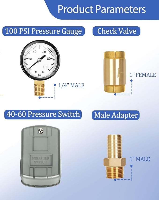1"x 11" Well Pressure Tank Tee Kit - Image 5