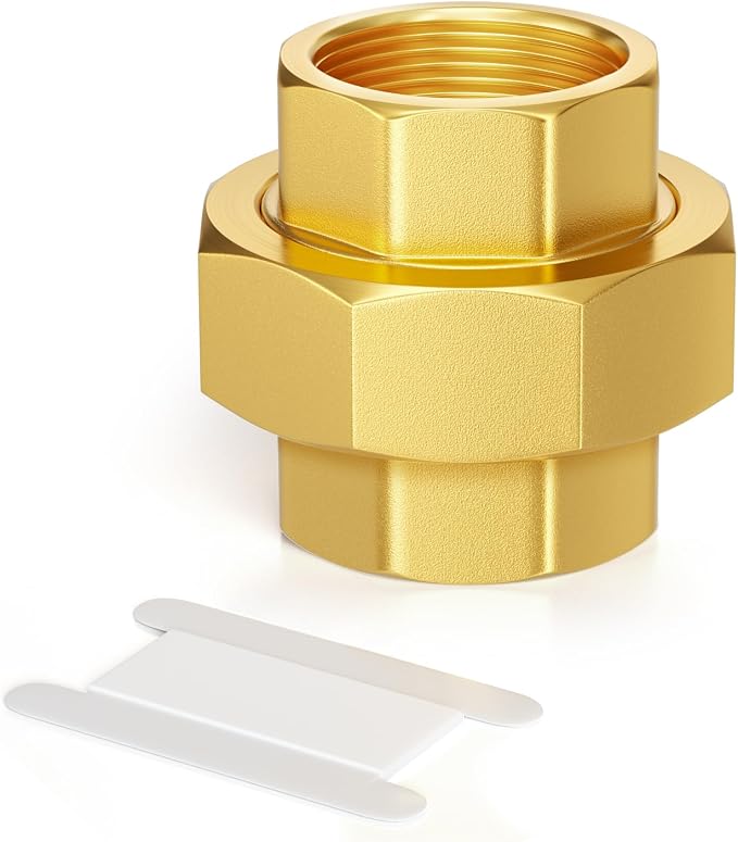GASHER 1-1/4"FNPT Brass Union Pipe Fitting | 1-1/4 InchNPT Female x 1-1/4 by GASHER