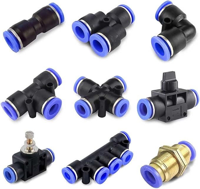 3/8" OD Push to Connect Tee Fitting 3 Way T Shape Quick Push Lock Adapter - Image 5