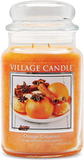 Village Candle Orange Cinnamon Large Glass Apothecary Jar, Scented Candle by VillageCandle