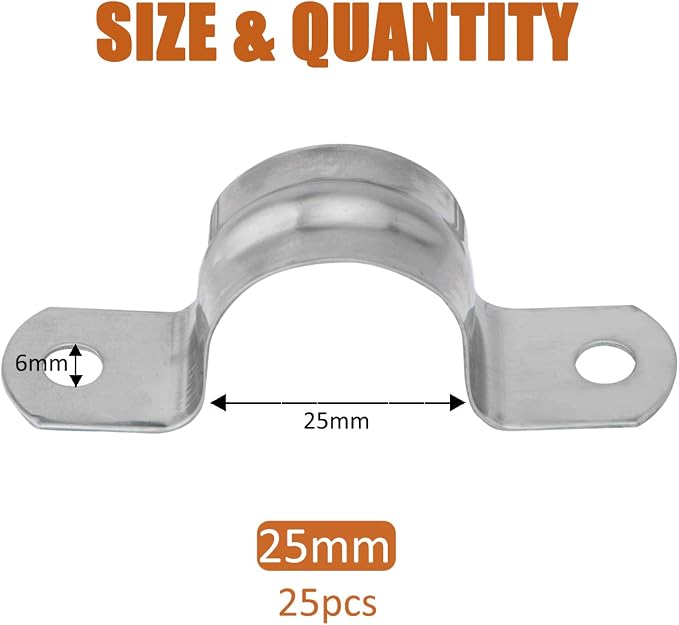 ISPINNER 25pcs M25 Stainless Steel Rigid Pipe Strap - Image 2