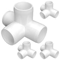 1” 4-Way Tee Furniture Grade PVC Fitting in White, Made in USA, UV-Resistant by FORMUFIT