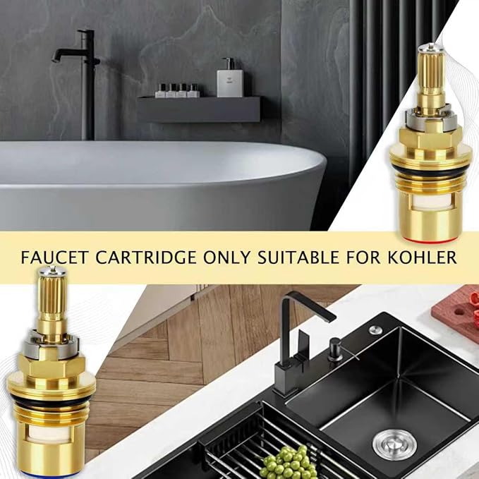 2 Pack Faucet Cartridge for Kohler K-GP77005-RP K-GP77006-RP | Hot and cold - Image 7
