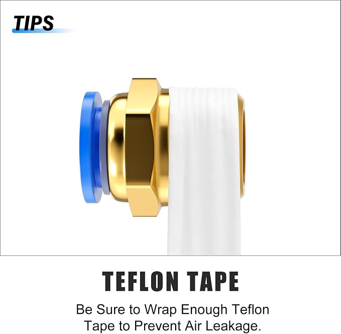 TAILONZ Blue 6mm Tube OD x 1/4" G Straight Push to Connect Fitting 10pcs | - Image 5