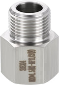 1 Pack 304 Stainless Steel Male to FeMale Adapter, M20*1.5 Male x 1/2" FeMale by Rebower