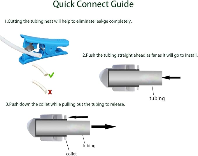 NSF Certified 1/4" & 3/8"O.D. Water Line Tubing and Push to Connect Fittings - Image 4