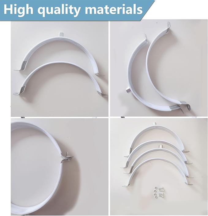 2 Sets 10 Inch Premium Hose Pipe Clamp，Heavy Duty Galvanized Iron Stove Pipe - Image 5