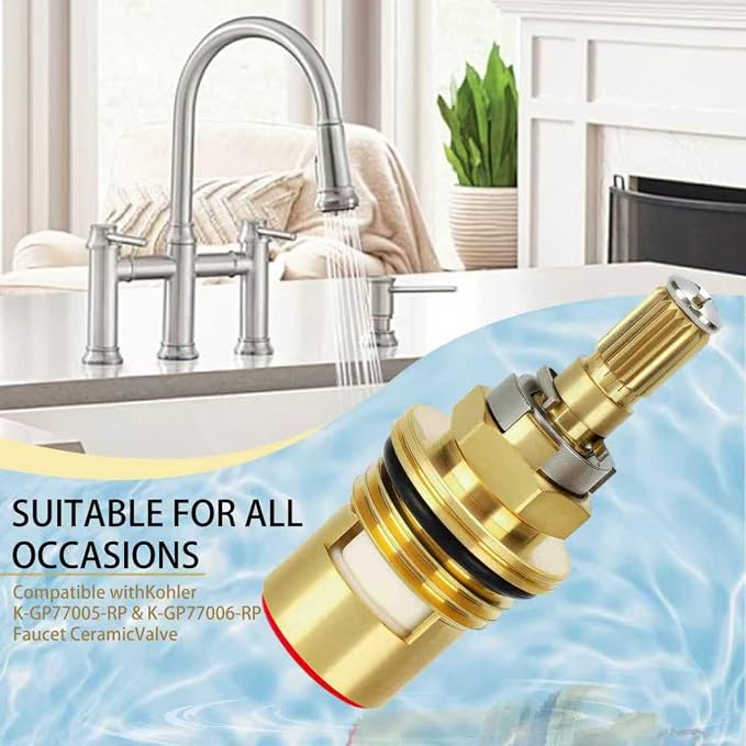 2 Pack Faucet Cartridge for Kohler K-GP77005-RP K-GP77006-RP | Hot and cold - Image 5