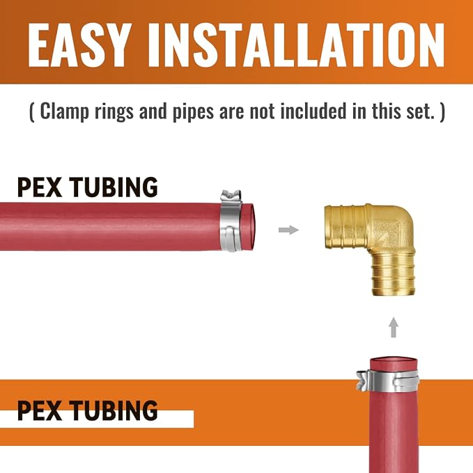 25-Pack 3/4" PEX 90 Degree Elbow, PEX Fittings 3/4 Inch Elbow | Brass, Crimp - Image 6