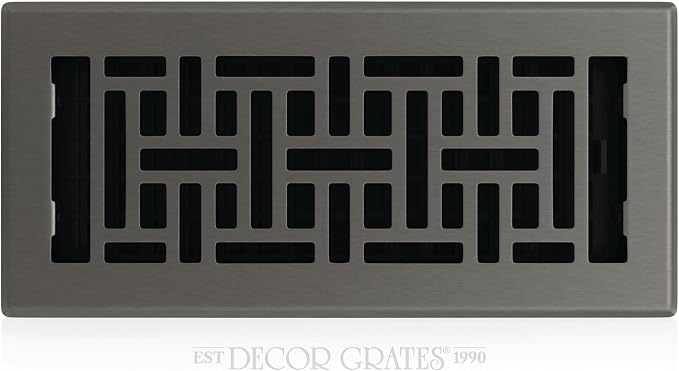 Decor Grates Oriental Floor Register Air Vent Cover 4x10 Gun Metal by DecorGrates