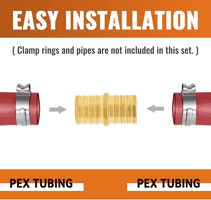 2-Pack 1" PEX Coupling, 1 Inch PEX Fittings | Brass - Image 4
