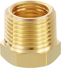 1 Pack Male to FeMale Adapters, 3/8" Male NPT x 1/4" FeMale NPT Brass Hex by Rebower