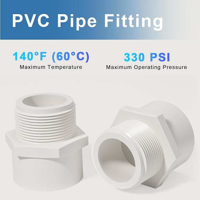 1 Inch Male Thread PVC Fittings White 2-Way PVC Pipe Coupling Adapter Connectors - Image 6