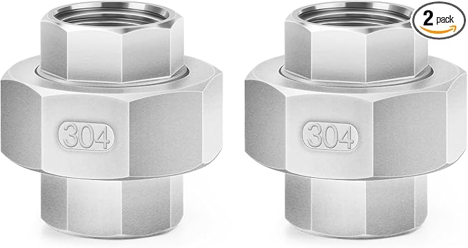 ChillWaves 304 Stainless Steel Cast Pipe Fitting, Union，1/2" NPT Female Thread by VisittheCHILLWAVES