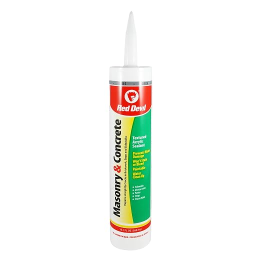 Red Devil 0646 Masonry and Concrete Acrylic Sealant, 10.1 oz., Made in USA by RedDevil