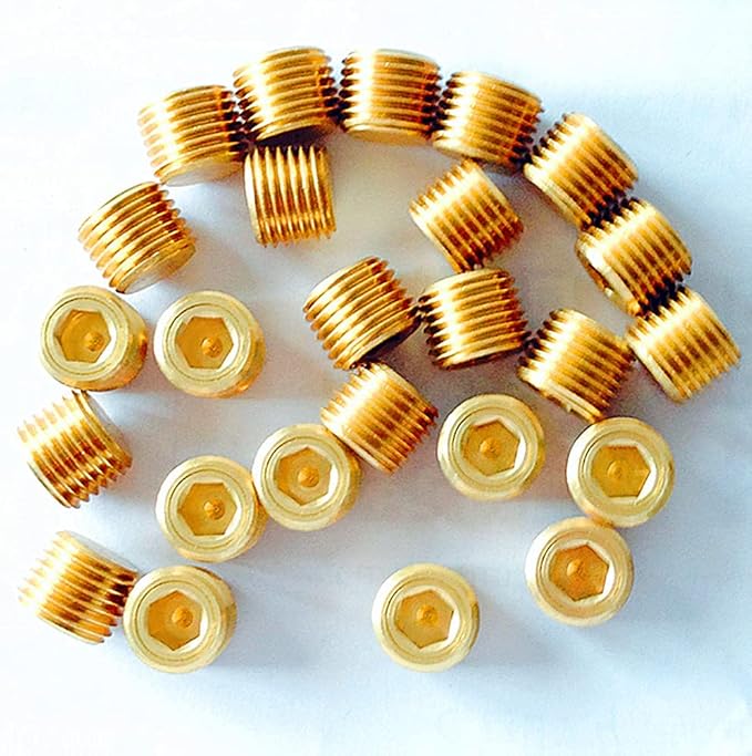 3/4" NPT Plug Brass Pipe Fitting, Counter sunk Thread Internal Hex Head Style - Image 5