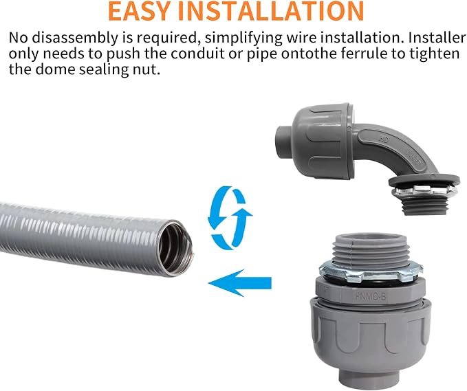 3/4 Inch Liquid Tight Connector PVC Electrical Conduit Fittings Straight 180 - Image 7