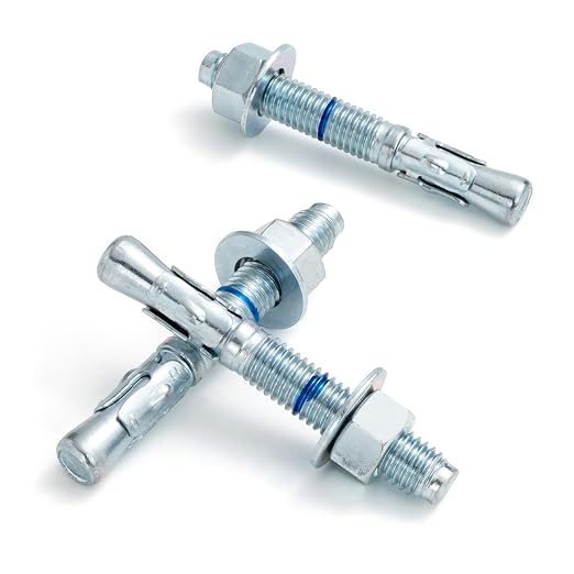 1/2" x 3-3/4" Concrete Anchors 1/2 inch Wedge Anchors Bolts Zinc Plated by HROMIGRY