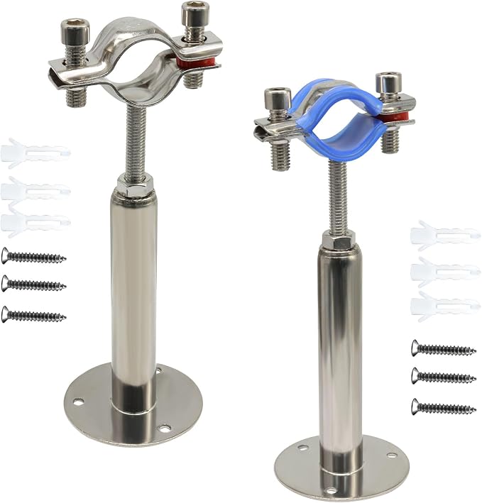 2 PCS 304 Stainless Steel Ceiling Mount Pipe Support Bracket | Heavy Duty - Image 5
