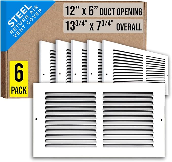 Fits 12x6 Duct Opening | Steel Return Air Grille by Handua | Vent Cover Grill by Handua