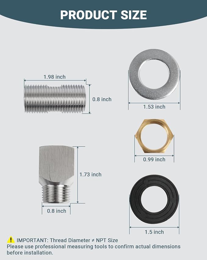 Wall Mount Faucet Installation Kit 1/2" NPT Commercial Faucet Parts Faucets - Image 2