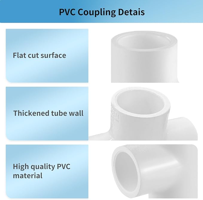 LESSO 10PCS 1 inch PVC Tee Fittings, 3-Way PVC Connector Tee | PVC Pipe - Image 4