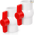 1/2 Inch PVC Ball Valve, 2 Pack | 150 PSI Socket x Socket Water Shut Off Valves by SevenJungle