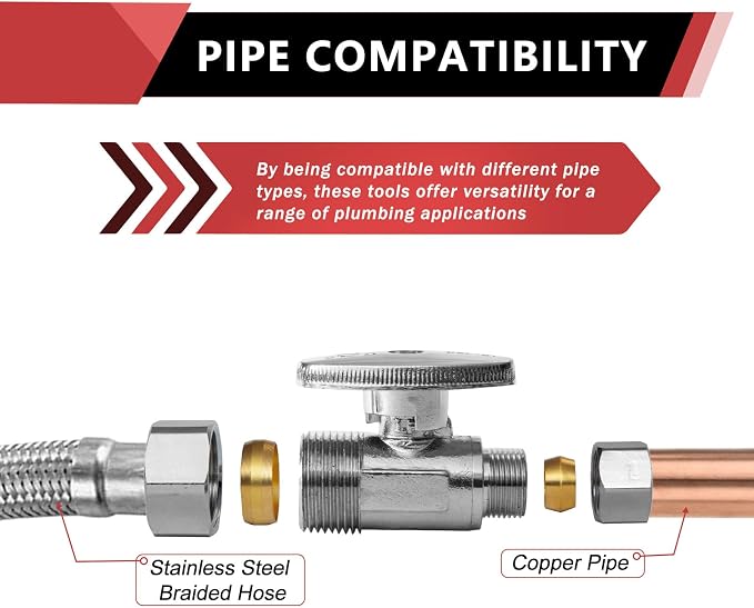 5PC EFIELD Straight Stop Valve, 1/2" Nominal Compression x 3/8" OD | 1/4-Turn - Image 4