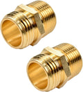 2 Pack 3/4" GHT to 3/4" NPT Male Connector, Brass Garden Hose Fitting, Male by Sanpaint