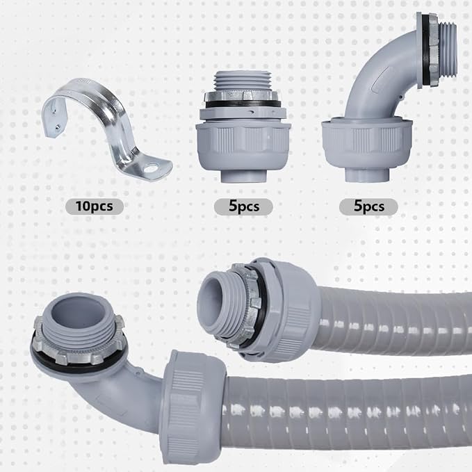 Liquid-Tight Conduit and Connector Kit 1/2inch 150ft | UL Certification - Image 9