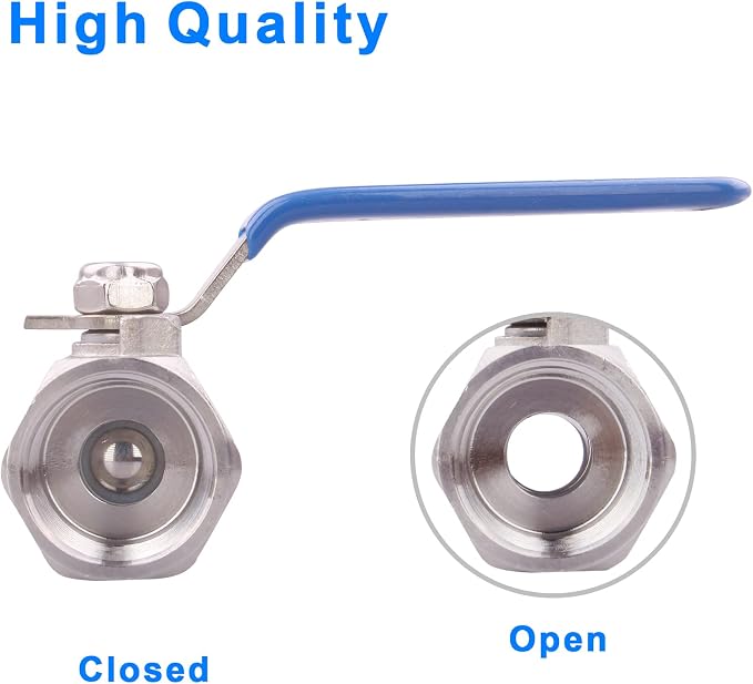 DERNORD Stainless Steel 3/4 Inch Ball Valve 1PC Type NPT Standard Port - Image 5
