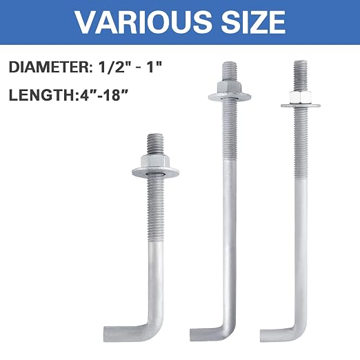 5/8" x 14" Concrete Anchor Bolts L Shaped, Hot-Dip Galvanized - Image 5