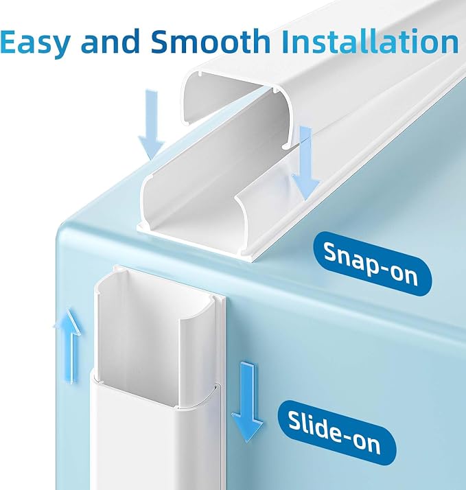 Yecaye 142in Wall Cord Hider for 2-3 Cords, W0.94in H0.47in, On-Wall Cord Cover - Image 4