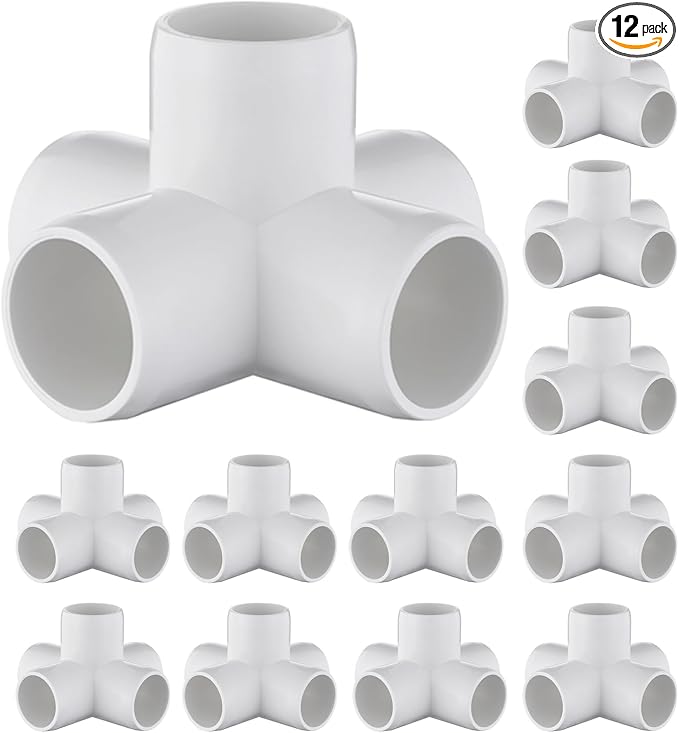 12-Pack 3/4 inch 5 Way PVC Fitting Elbow Furniture Grade Pipe Connector by TianTianUp
