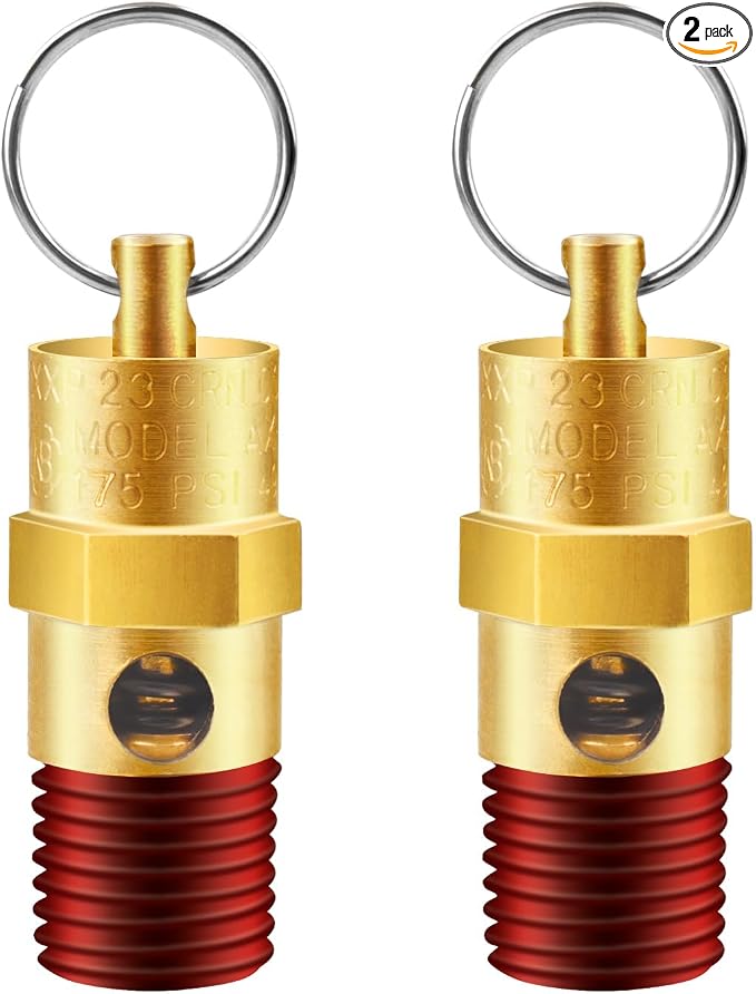 1/4'' NPT Male 175 PSI Air Compressor Pressure Relief Valve Brass | Safety by LSTOPGO