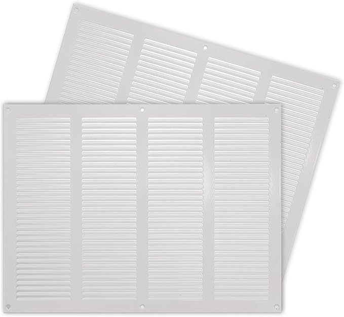 Repa Market 2-Pack Air Vent Cover 16x12 Inch White Galvanized Steel Louvered by RepaMarket