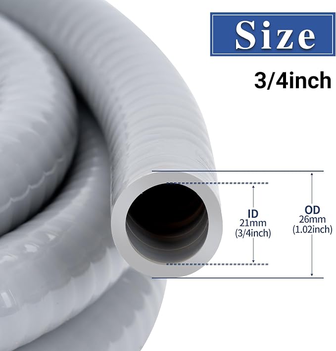 3/4 Inch 100 FT Liquid-Tight Conduit and Connector Kit | Non Metallic Flexible - Image 2