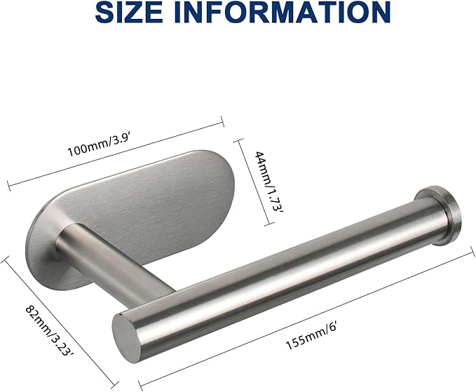 NearMoon Toilet Paper Holder Self Adhesive, Premium Thicken SUS304 Stainless - Image 2