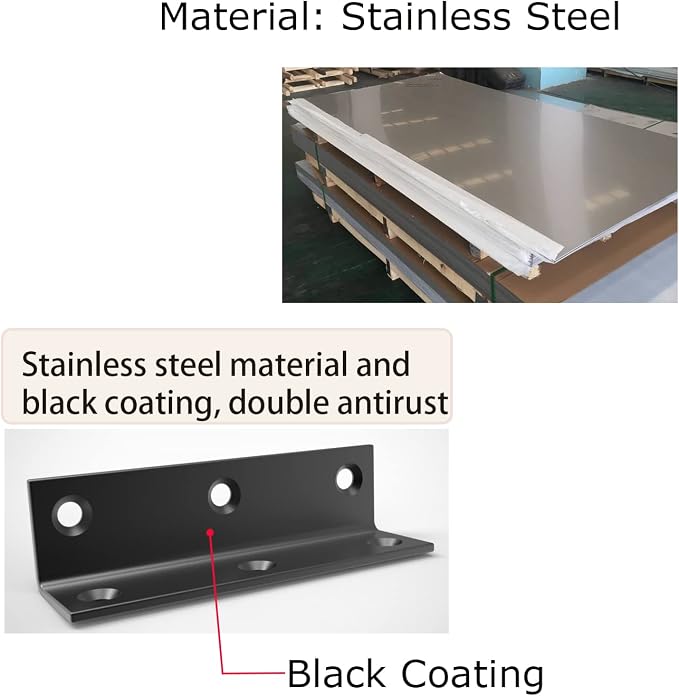 L Bracket, Heavy Duty Corner Brace, Stainless Steel Corner Bracket, Metal Braces - Image 2