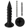 WenSilon 1/4" x1-1/4 Black Concrete Screw Anchor Black Flat Head by Wensilon
