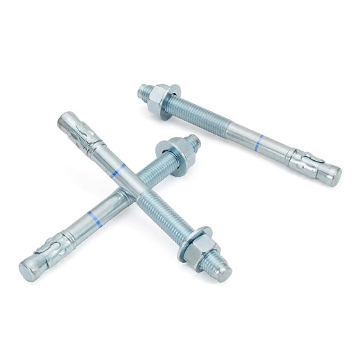 3/4" x 8-1/2" Concrete Anchors 3/4 inch Wedge Anchors Bolts Zinc Plated by HROMIGRY