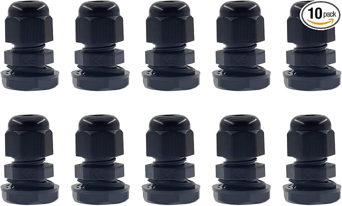 3/8 Inch NPT Strain Relief Nylon Cord Grip, SAFYY 10 PCS Waterproof Cable by SAFYY