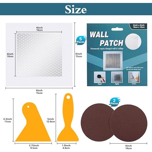 4'' by 4'' Drywall Patch Kit, Large Hole Patch - Image 6