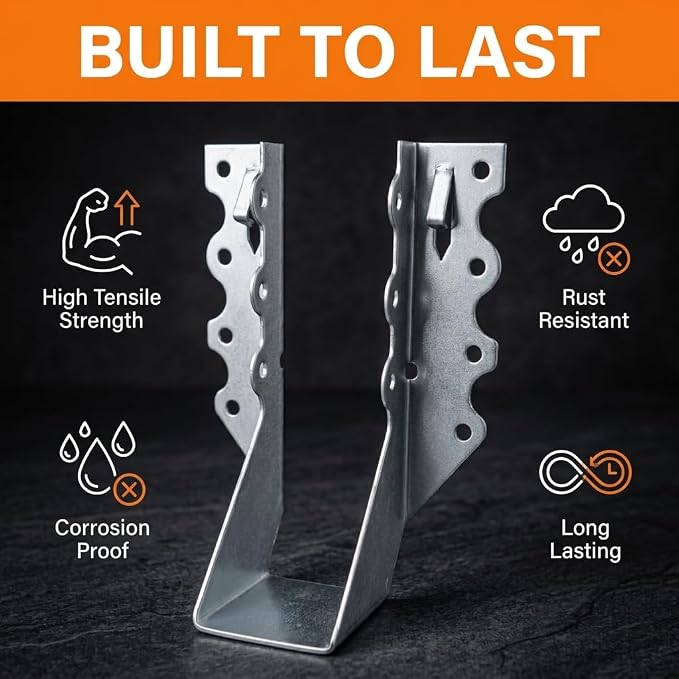 25 Pack 2x6 Joist Hangers, 18 Gauge Galvanized Face Mount | Wood connectors - Image 3