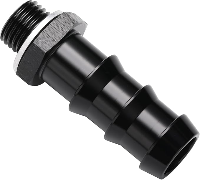 M14x1.5 Male Metric to 5/8 Barb Fuel Pump Inlet Adapter Fitting Aluminum Black - Image 3