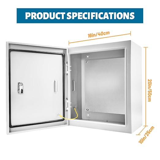 Electrical Junction Box 20x16x10, NEMA 4X IP66 Steel Enclosure Box | 1.5mm steel - Image 7